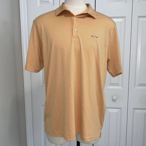 Greg Norman Other - Greg Norman Light Orange with blue stripes Short sleeve polo - XL